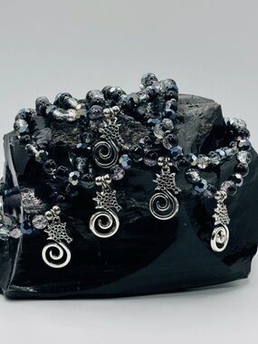 *ANKLET* Silver Seahorse & Glass Stretchy Anklet